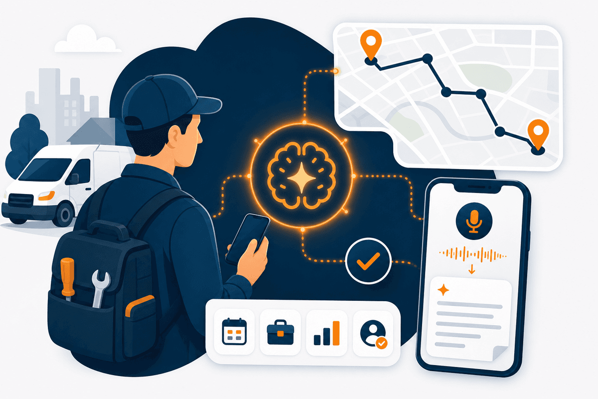 Fonctionnalités IA TASHY : optimisation de tournées et rapports vocaux