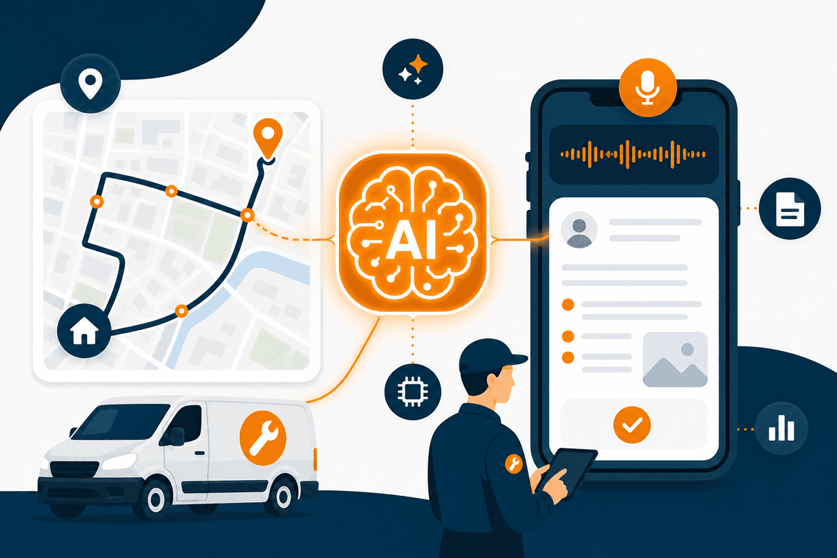 Fonctionnalités IA TASHY : optimisation de tournées et rapports vocaux